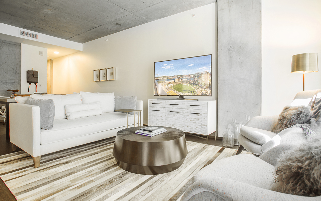 Block 17 Apartments High-Rise Model Living Room